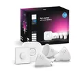 Produktbild: Philips Hue Starter Kit: Bridge + 3 GU10 Smarte Glühbirnen + Smart Button, White and Color Ambiance, Smart Light Hub, kompatibel mit Alexa, Google Assistant, Samsung SmartThings, Apple Home