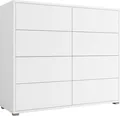 Produktbild: MIRJAN24 Kommode Gesita K8SZ, Stilvoll Wohnzimmer Sideboard mit 8 Schubladen, Schlafzimmer Highboard, Kollektion (Farbe: Weiß)