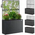 Produktbild: Casaria® Blumenkasten Rankgitter 3 Innentöpfe Polyrattangeflecht Rankhilfe Blumentopf Rattanoptik Pflanzkasten Schwarz
