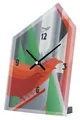 Produktbild: AMS -Tischuhr Acrylglas Vogel rot 20cm- 1254 Moderne Tischuhr mit Quartzwerk, ..