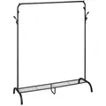 Produktbild: Relaxdays Kleiderständer Metall, Ablage, 6 Haken, Kleiderstange Schlafzimmer, HBT: 145x132x44 cm, freistehend, schwarz