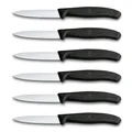 Produktbild: Victorinox Swiss Classic Profi Gemüsemesser-Set, 6-teilig, Allzweckmesser, Spitz, Scharfe Klingen, 8 cm, Robuste Kunststoffgriffe, Schwarz