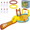 Produktbild: Spielplatz Wasserspielplatz Kinder Wasserrutsche Aufblasbar 435x213x117cm Pool