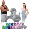 Produktbild: Miweba Sports Neopren Hantelset NKH100 | 𝐏𝐫𝐨𝐟𝐢 Hantel - Hexagon Hanteln Set - Kurzhanteln - Kurzhantel Set - Gymnastikhanteln - Hantel Set - Dumbbell - 0,5-10 Kg (2X 4.0 kg, Grau)