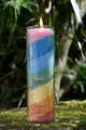Produktbild: Multicolor Sri Yantra Chakra Kerze Regenbogenkerze Glaskerze Glaskerze Geschenk