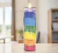 Produktbild: Chakra-Kerze »Multicolor« lebendige Flamme aus Stearin Kristallstruktur