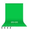 Produktbild: EMART Green Screen 1,8 x 2,8m Fotostudio Hintergrund Faltbare Greenscreen Stoff 100% Reiner Musselin Grüne Tuch mit 4 Clips für Produkt Porträt Video Fotografie