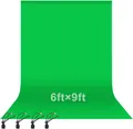 Produktbild: Grüner Fotohintergrund 1,8 x 2,8m Faltbar aus Musselin mit Clips