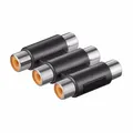 Produktbild: YUV Adapter AV Audio Video Verbinder 3 Cinch RCA Buchse Kupplung Chinch