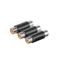 Produktbild: Cinch Adapter Verbinder 3-fach Cinch Kupplung > Kupplung / RCA female Goobay