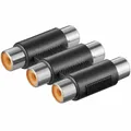 Produktbild: Video Audio Adapter 3x Cinch Buchse auf 3x Cinch Buchse Kabelverbinder Kupplung
