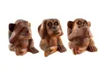 Produktbild: budawi® Handgeschnitztes 3er Affen-Set aus Suarholz – „Die DREI weisen Affen“ – Symbol für Weisheit und Achtsamkeit – Höhe ca. 10,5 cm