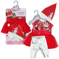 Produktbild: BABY born Weihnachtsoutfit 43cm, Weihnachtskleid mit Pailletten, Leggings und Weihnachtsmütze für 43cm Puppen, 836118 Zapf Creation