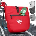 Produktbild: MIVELO 2in1 Fahrradtasche für Gepäckträger - Gepäckträgertasche wasserdicht - Inkl. gepolstertem Laptopfach & Schultergurt - Tasche für Fahrrad I Packtasche 20L (Rot)