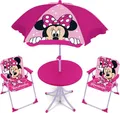 Produktbild: Arditex Kindertisch Kinder-Tischset mit 2 Stühlen & Sonnenschirm in verschiedenen Motiven, Stabil, 2 Stühle, Sonnenschirm, Minnie-Motiv, platzsparend