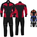Produktbild: Motorradkombi Herren 2-teiler mit 6CE-Protektoren Motorradanzug Textil Winddicht Motorradjacke & Motorradhosen-Set - aus 4 Schichten Abnehmbar Thermofutter - insgesamt 9 Taschen - Rot/Schwarz - 60