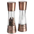 Produktbild: Cole & Mason Derwent Kupfer Salz und Pfeffer Mühle, Gewürzmühle, 2er Set Manuell mit einstellbarem Keramik-Mahlwerk, Edelstahl/Acryl, 190mm, Precision+, Geschenkset