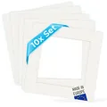 Produktbild: PHOTOLINI Passepartout 40x40 aussen für 30x30 innen, 5X säurefrei 1,5 mm Passepartout Karton Creme-Weiß, alterungsbeständige Schrägschnitt - Passepartouts, Präsentation & Schutz von Bildern und Fotos