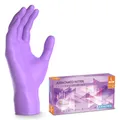 Produktbild: Arnowa GmbH ARNOMED Nitril Lavender Violet Einmalhandschuhe, puderfrei, lila, Reißfeste und elastische Nitrilhandschuhe mit Rollrand, 1 Packung = 100 Stück, Größe L 383-L