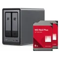 Produktbild: UGREEN DXP2800 16TB WD Red Plus NAS-Bundle NAS inkl. 2x 4TB WD Red Pro 3.5 Zoll SATA Festplatte