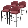 Produktbild: 4er Set Barhocker Barstuhl Tresenhocker mit Rückenlehne Hocker Tresenstuhl Rot