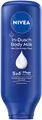 Produktbild: NIVEA In-Dusch Body Milk (400 ml), Körpercreme mit Mandel-Öl und wasseraktivierter 5in1 Pflege Formel, feuchtigkeitsspendende Body Lotion für die Dusche