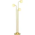 Produktbild: HOMCOM Stehlampe mit Fußschalter Metall Glas Gold 55L x 28B x 165H cm
