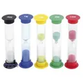 Produktbild: Eduplay Sanduhren 120-048 Set, 10 cm Höhe, 30 Sekunden bis 10 Minuten, 5 Stück