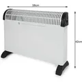 Produktbild: Konvektor Heizung, Elektroheizer für 25m2 Räume, Timer - 2000 Watt