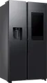 Produktbild: Samsung Side-by-Side Kühlschrank RS90F67BEFEF | Family Hub, 614 l, NoFrost+, AI, Wasserspender, Black Steel, E (Spektrum A bis G)