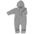 Produktbild: Kinderhaus Blaubaer Schlafoverall Baby-Overall mit Kapuze, Holzknöpfen & Mulltuch Blaubaer grau 62-68