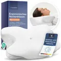 Produktbild: CALMONT Nackenstützkissen Memory Foam Kissen, Orthopädisches Kissen, Ergonomisches Kissen, Füllung: Gel-Memory Schaum weiß