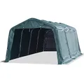 Produktbild: vidaXL Weidezelt Weideunterstand Offenstall Weidehütte Pferde Schafe Kühe Unterstand Stall Shelter Stahl PVC 550g/m² 3,3x6,4m Dunkelgrün