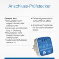 Produktbild: as - Schwabe Anschlussprüfstecker 230V Diagnose mit Kontrollleuchten Weiß/Blau