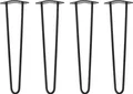 Produktbild: Natural Goods Berlin HAIRPIN Legs, Haarnadelbeine, Möbelfüße, Tischbeine, Schwarz, 50 cm, 2 Streben, 4 Stück