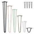 Produktbild: Natural Goods Berlin Tischbein 4er Set HAIRPIN Legs, Haarnadelbeine, Möbelfüße, Schreibtisch mit Fächern, Schwarz schwarz 50 cm