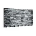 Produktbild: DEQORI Wandgarderobe Glas & Metall | Motiv Unebene Schieferwand | 60x30 cm | Design Haken-Leiste modern | Garderoben-Paneel für Flur, Wohnzimmer & Schlafzimmer | magnetisch & beschreibbar