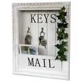Produktbild: Dandibo - Wandorganizer Vintage Schlüsselbrett Holz Mit Ablage 18se011 Weiß 38 Cm Schlüsselboard Briefablage Schlüsselkasten Shabby Chic Memoboard