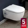 Produktbild: Dusch WC spülrandlos Taharet Wand Hänge Toilette Bidet mit WC-Sitz + Armatur