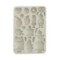 Produktbild: Stamperia - Silicon Mould A5 for Scrapbooking, Bullet Journals and More, Non-Stick Surface, Suitable for Air-Dry Clay, Resin and More, Perfect for Crafts and Gifting (Candy Christmas, Cakes)