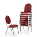 Produktbild: Raburg Stapelstuhl 8er Set DAVID - stabil bis 150 kg in ROT, Gewerbequalität + stapelbar für: Konferenz, Seminar, Wartezimmer, Bankett, Theater, Oper, Schule/Uni & Gastro/Hotel