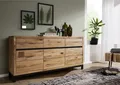 Produktbild: massives Sideboard Holz modern Wildeiche Echtholz Schrank Kommode Eisengestell