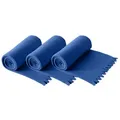 Produktbild: Wohndecke 3er Set Fleecedecke WAVE ca. 120x160, wometo, OEKO-TEX®, Fleecedecke mit Wellenrand & Anti-Pilling blau|grau