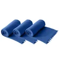 Produktbild: wometo 3er Set Wave Fleecedecke 120x160 Oeko-TEX ca. 300g blau
