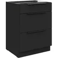 Produktbild: Küchen Preisbombe - Küchen Unterschrank 60 cm siena Schwarz Vollauszug Soft-Close Küche Küchenzeile