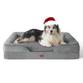 Produktbild: BEDSURE orthopädisches Hundebett Ergonomisches Hundesofa - 106x80 cm Hundecouch mit eierförmiger Kistenschaum für große Hunde, waschbar rutschfest Hundebetten, grau