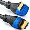 Produktbild: 0,5m HDMI Winkel Kabel 90° Grad - HDMI 2.0/1.4a kompatibel mit Ethernet deleyCON