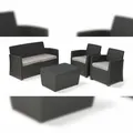 Produktbild: Allibert Corona Loungeset 4-teilig mit Tisch/Kissenbox anthrazit - Rattanoptik, wetterfest
