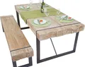 Produktbild: Esszimmergarnitur MCW-A15, Esstisch + 1x Sitzbank, Tanne Holz rustikal massiv MVG- naturfarben 160cm