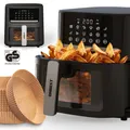 Produktbild: Heißluftfritteuse Airfryer 100 Backpapier mit Sichtfenster XL 1600 W 6,5 L